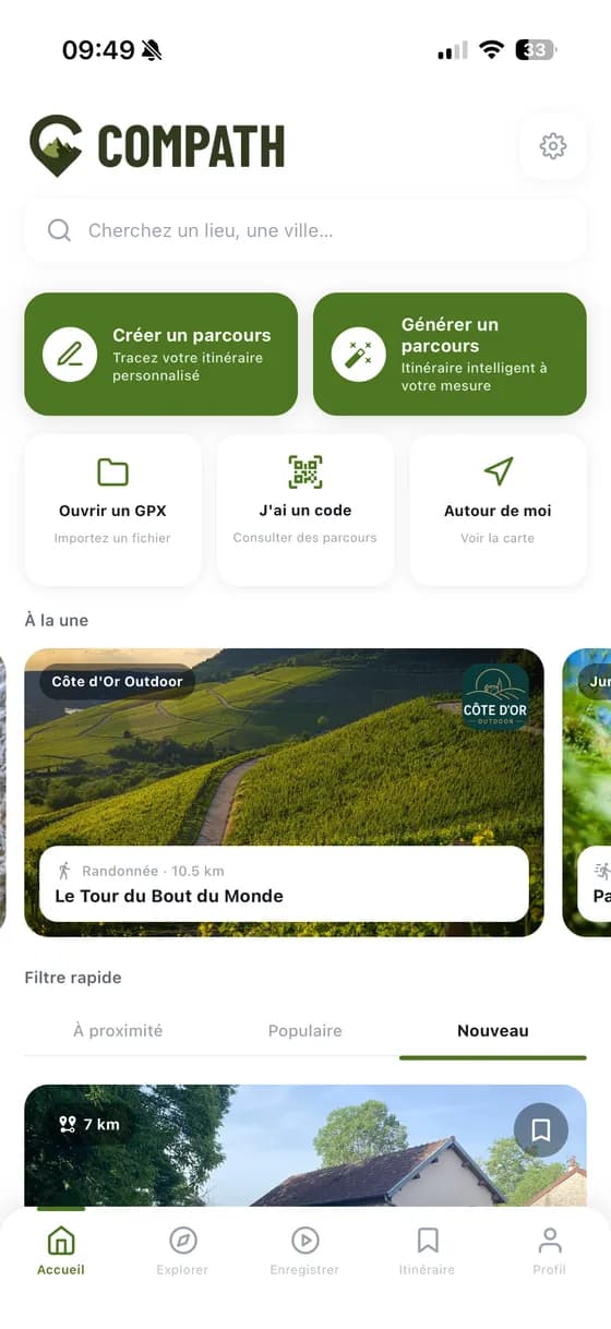 Your routes featured front and center