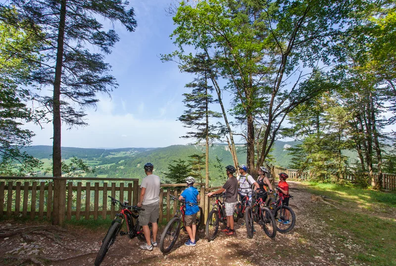 VTT Parcours VTT 28 bleu - Tour des Belvédères - Espace FFC Ain Forestière · Giron