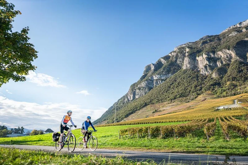 Vélo de route Itinéraire vélo : La Belle Via - Etape 4 Bis - Montmélian > La Terrasse · Sainte-Hélène-du-Lac